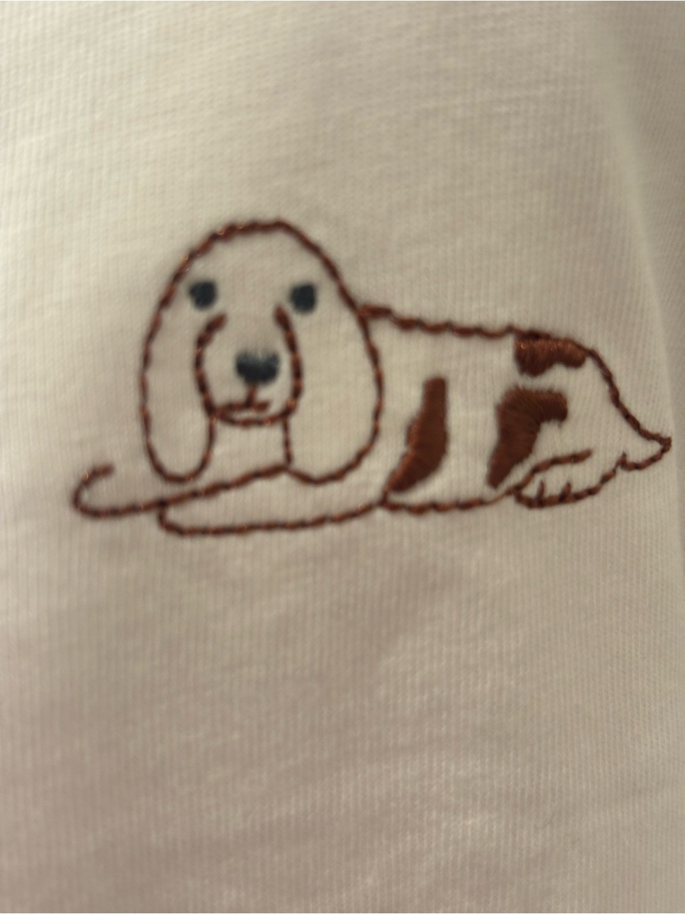 NWT Embroidered Dog Graphic Tee - Red & Gold Stitch- S - Picture 10 of 16